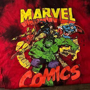 Marvel Comics Men's Hulk, Iron Man & Captain America Graphic Tie Dye Tee T-Shirt